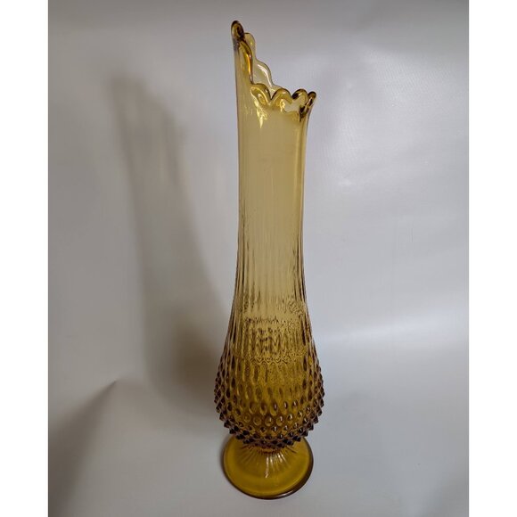 Vintage Amber Hobnail Swung Vase Fenton 20" - Picture 1 of 7